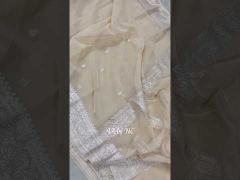 Beige Banarasi Pure Khaddi Georgette Kadwa Saree