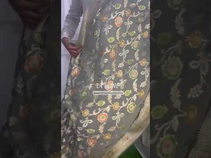 Mink Banarasi Pure Khaddi Georgette Saree