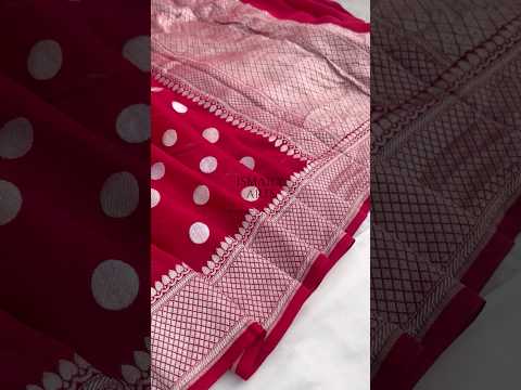 Carmine Banarasi Pure Khaddi Georgette Sona Rupa Saree