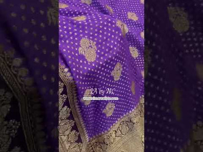 Plum Banarasi Pure Khaddi Georgette Saree
