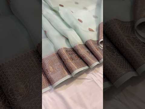 Glacial Banarasi Pure Kora Silk Kadwa Saree