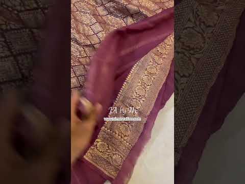 Wine Banarasi Pure Khaddi Georgette Saree