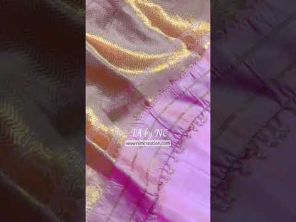 Baby Banarasi Pure Katan Silk Kadwa Raw Mango Pattu Saree