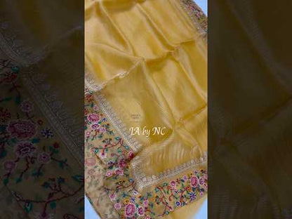 Bumblebee Banarasi Pure Tissue Silk Designer Saree