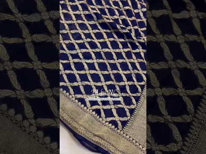 Space Banarasi Pure Khaddi Georgette Saree