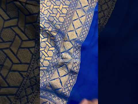Prussian Banarasi Pure Khaddi Georgette Saree