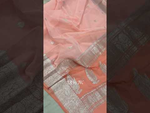 Flamingo Banarasi Pure Khaddi Georgette Kadwa Saree