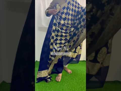 Denim Banarasi Pure Khaddi Georgette Saree