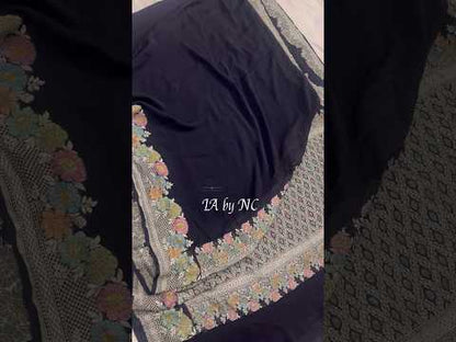 Black Banarasi Pure Khaddi Georgette Saree