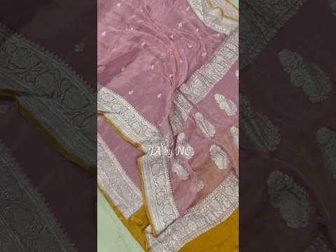 French Banarasi Pure Khaddi Tissue Georgette Kadwa Saree
