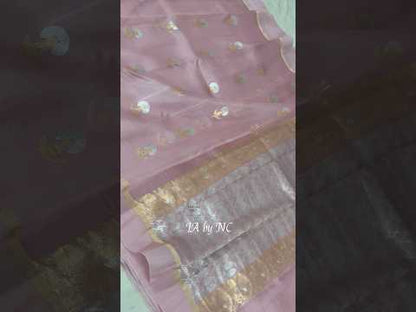 Mauve Banarasi Pure Kora Silk Kadwa Saree