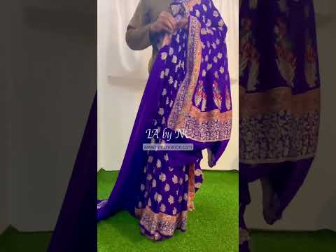 Grape Banarasi Pure Khaddi Georgette Saree