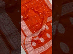 Scarlet Banarasi Pure Khaddi Georgette Kadwa Saree