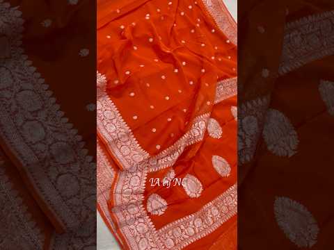 Scarlet Banarasi Pure Khaddi Georgette Kadwa Saree