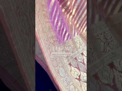 Salmon Banarasi Pure Khaddi Georgette Saree