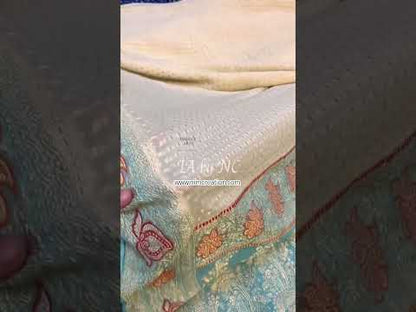 Cream Banarasi Pure Khaddi Georgette Saree