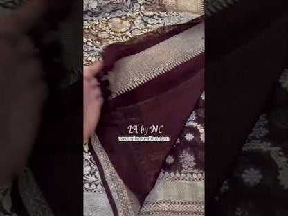 Hickory Banarasi Pure Khaddi Georgette Saree