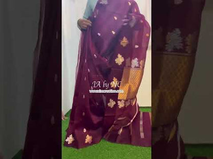 Mulberry Banarasi Pure Kora Silk Kadwa Saree