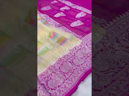 Rani Banarasi Pure Khaddi Georgette Kadwa Saree