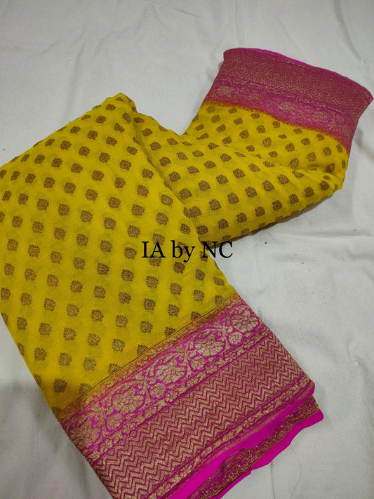 Tuscany Banarasi Pure Khaddi Georgette Saree