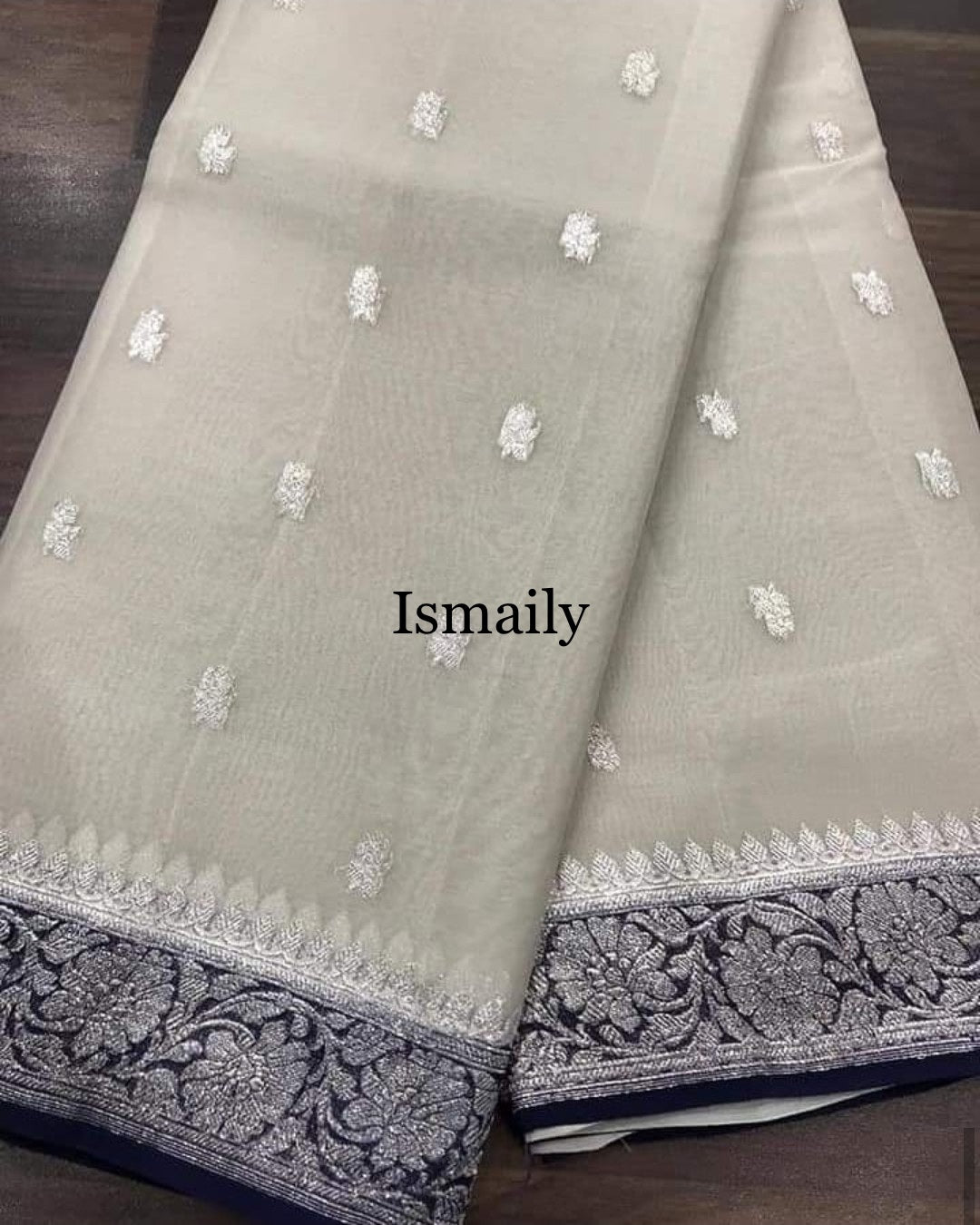 Pearl Banarasi Pure Khaddi Georgette Kadwa Saree