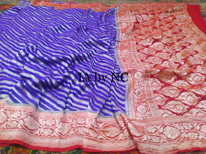 Purple Banarasi Pure Khaddi Georgette Saree