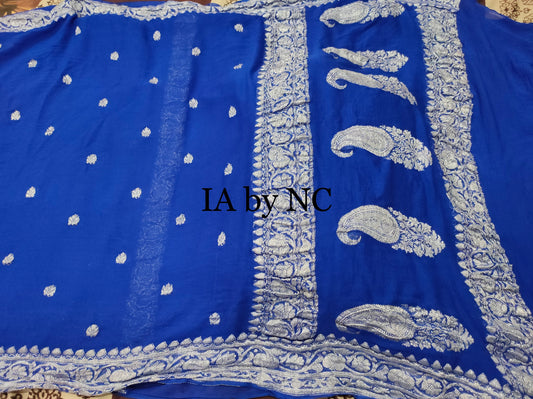 Royal Banarasi Pure Khaddi Georgette Kadwa Saree