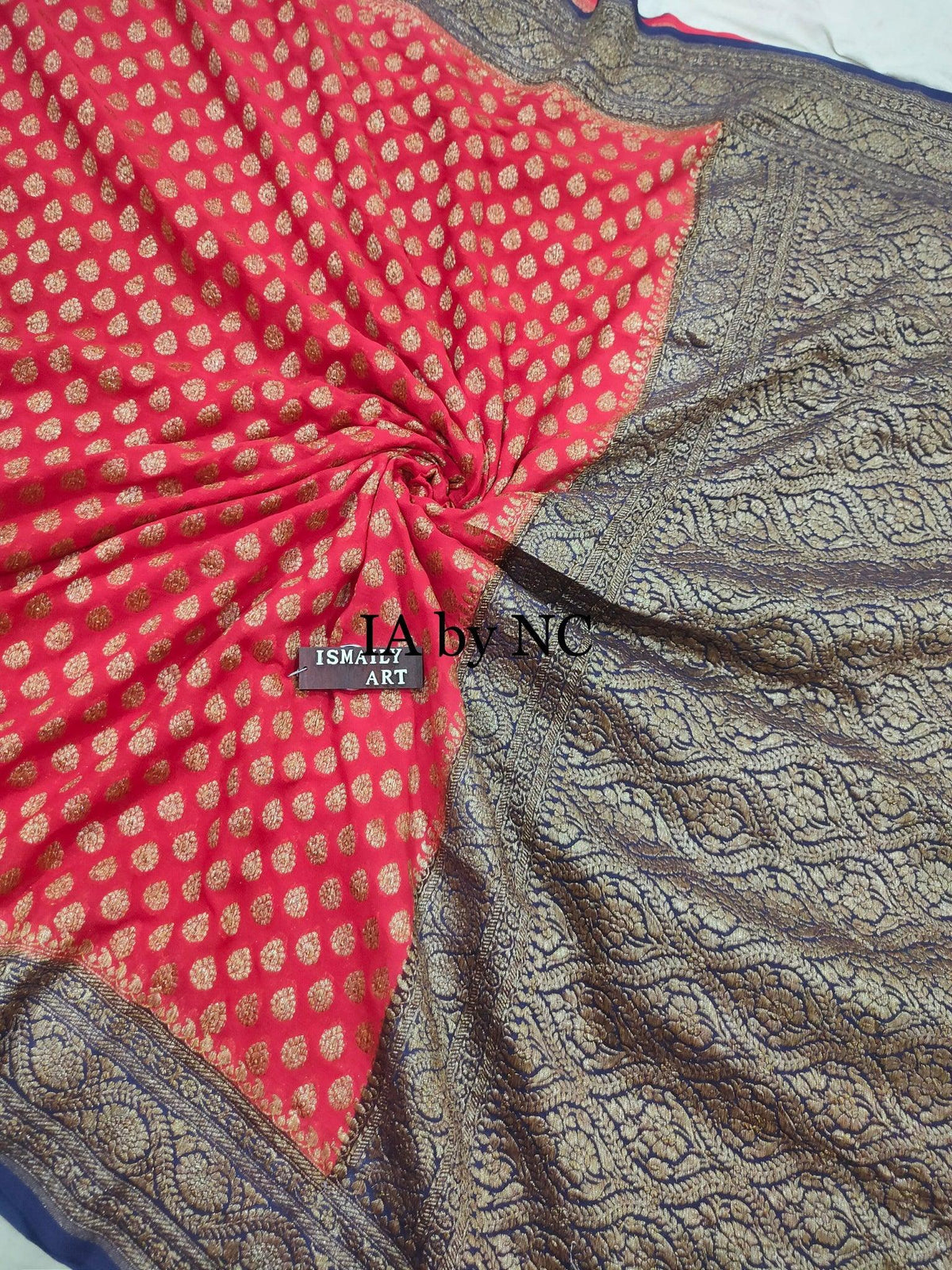 Chilli Banarasi Pure Khaddi Georgette Saree
