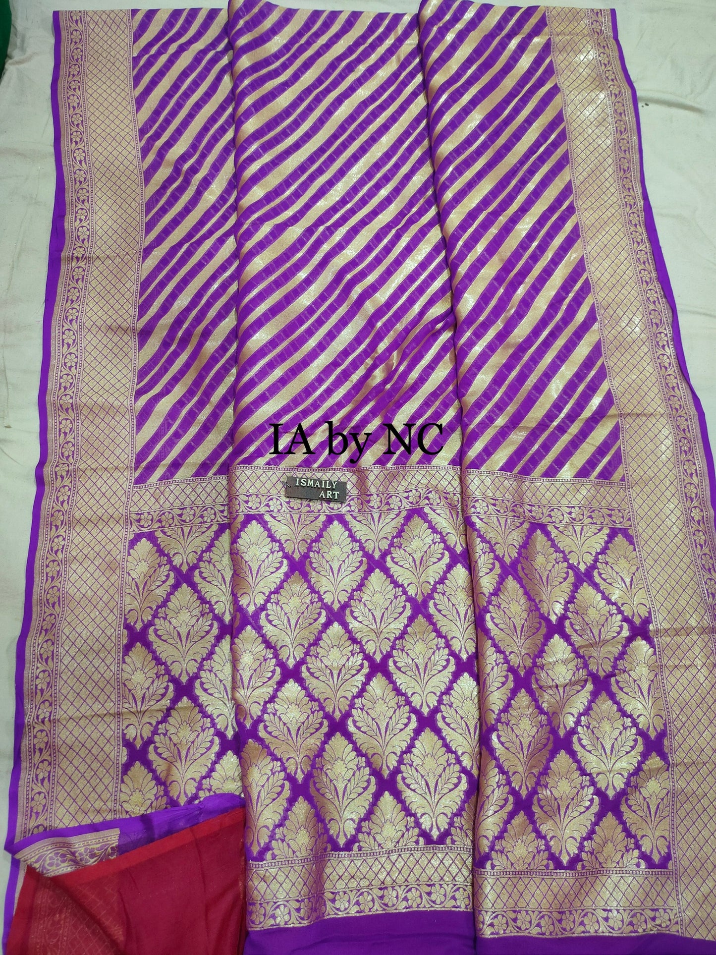 Purple Banarasi Pure Khaddi Georgette Saree