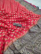 Chilli Banarasi Pure Khaddi Georgette Saree