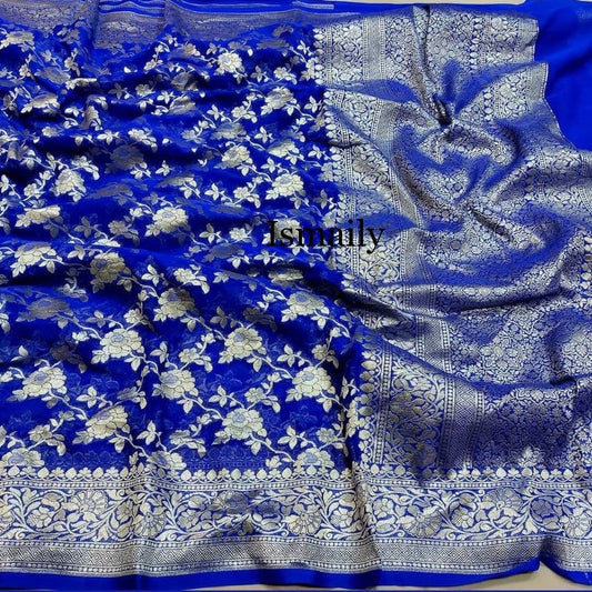 Egyptian Banarasi Pure Khaddi Georgette Saree