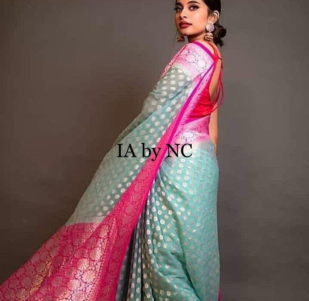 Baby Banarasi Pure Khaddi Georgette Saree