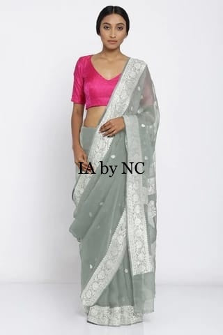 Harbor Banarasi Pure Khaddi Georgette Kadwa Saree