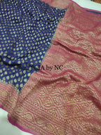 Navy Banarasi Pure Khaddi Georgette Saree