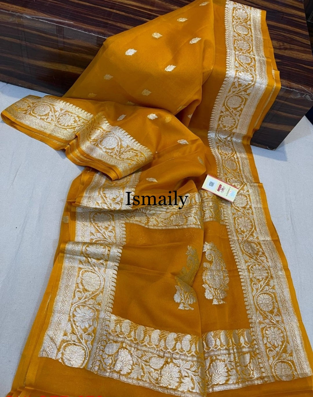 Honey Banarasi Pure Khaddi Georgette Kadwa Saree