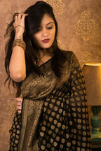 Black Banarasi Pure Khaddi Georgette Sarees
