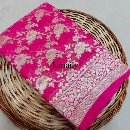 Ruby Banarasi Pure Khaddi Georgette Saree