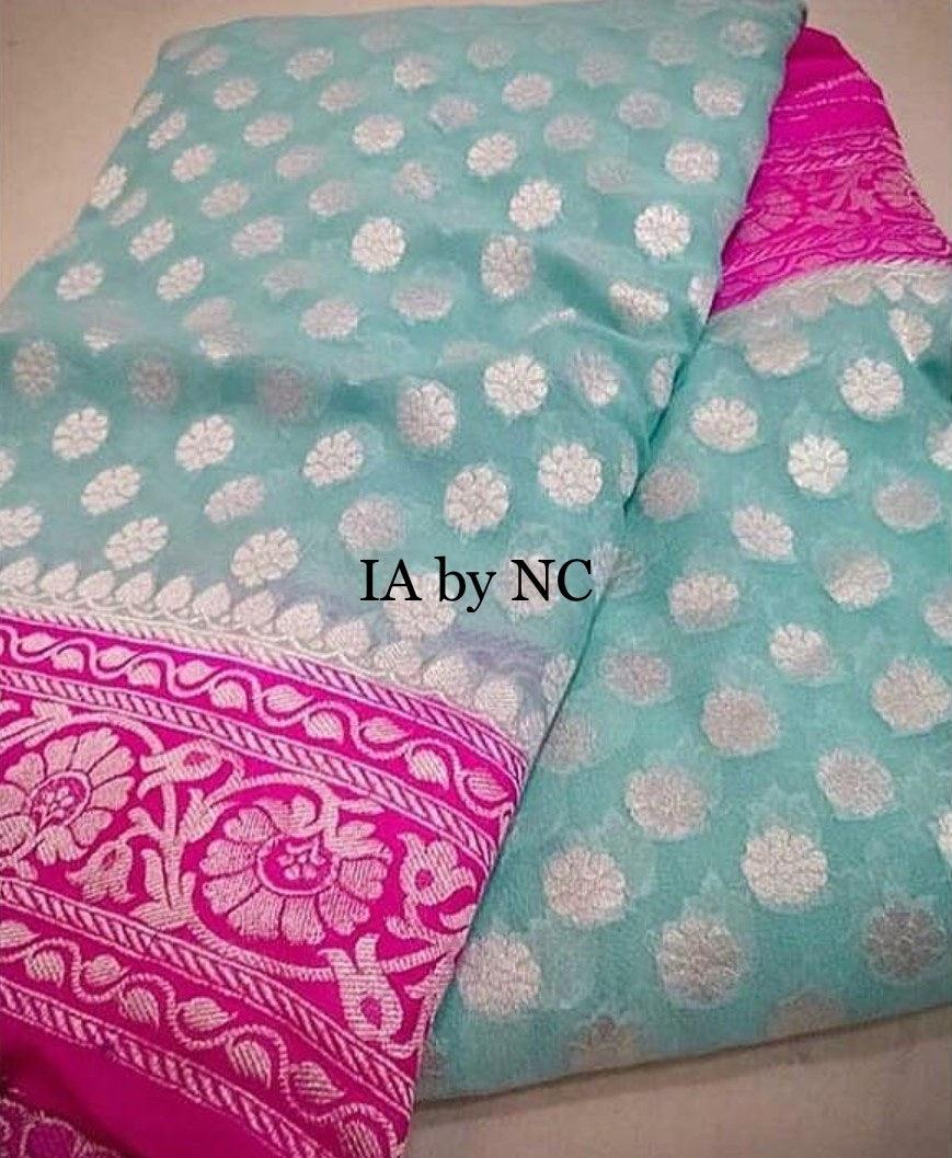 Baby Banarasi Pure Khaddi Georgette Saree