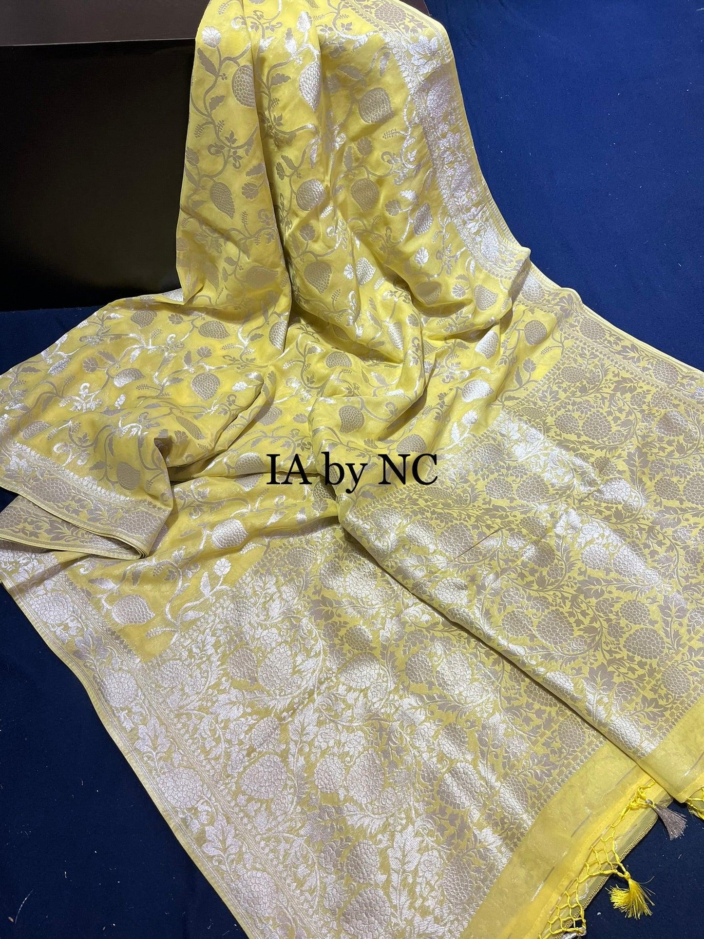 Yellow Banarasi Pure Georgette Saree