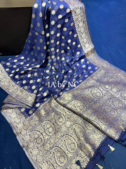 Navy Blue Banarasi