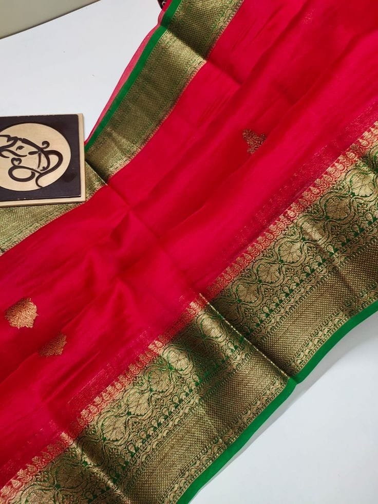 Wedding Wear Printed Banarasi Kora Organza Silk Saree, 5.5 m (separate  blouse piece) at Rs 950 in Varanasi