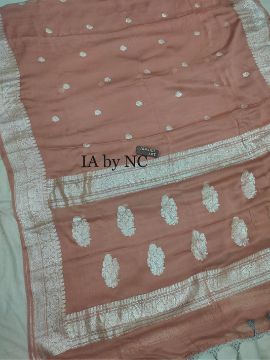 Rose Banarasi Pure Khaddi Georgette Kadwa Saree