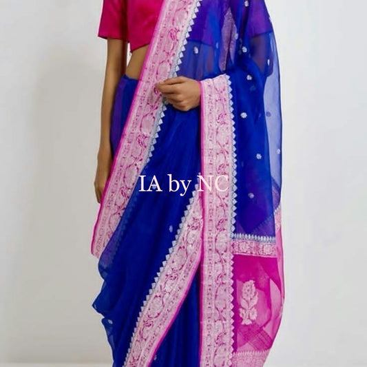 Royal Banarasi Pure Khaddi Georgette Kadwa Saree