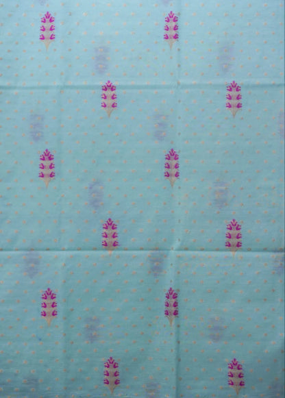 Baby Blue Banarasi Cotton Silk Jamdani Suits