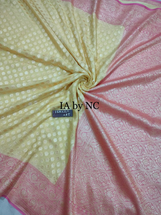 Baby Banarasi Pure Khaddi Georgette Saree