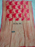 Crimson Banarasi Pure Khaddi Georgette Saree