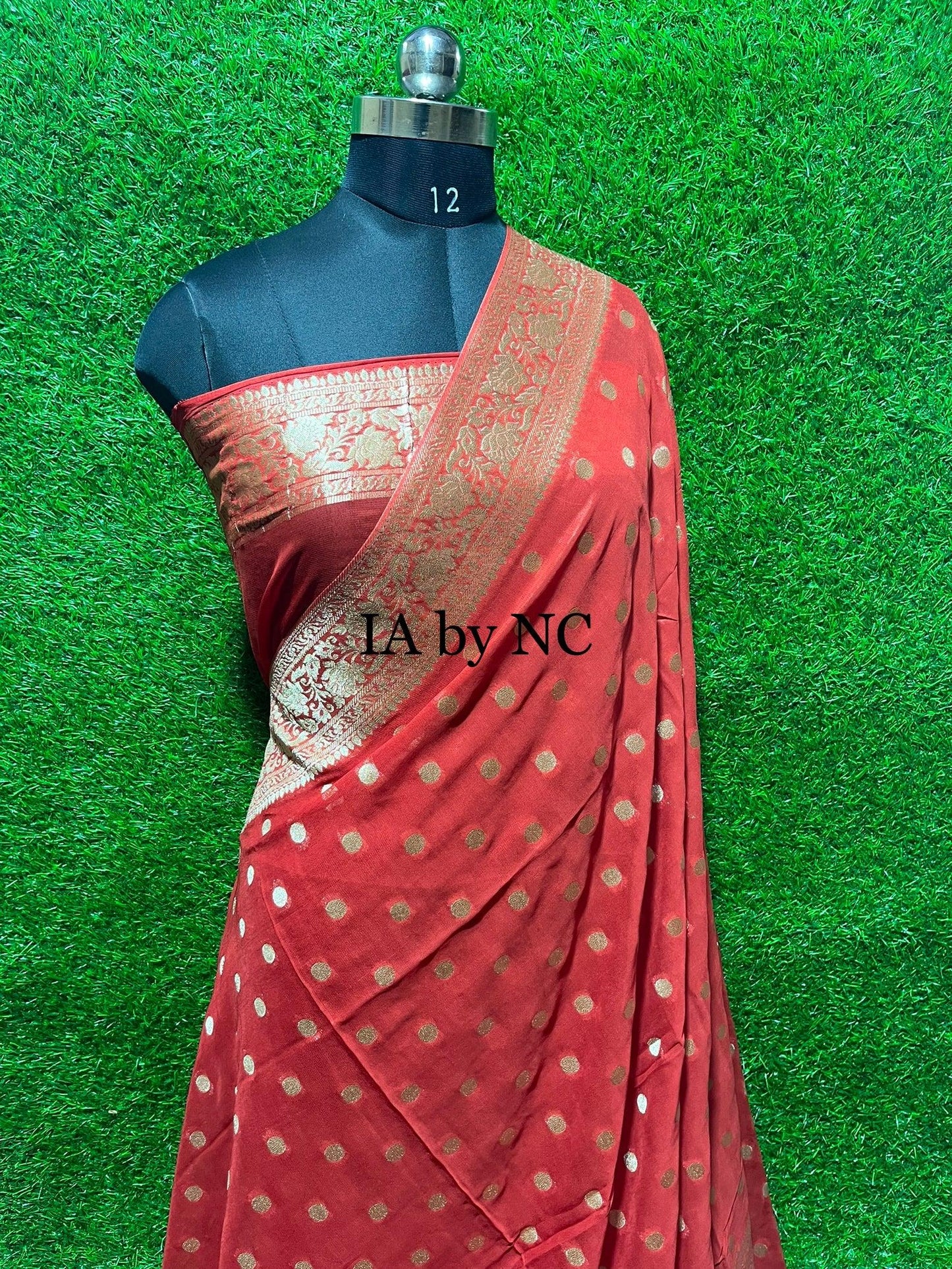 Red Banarasi Pure Georgette Saree