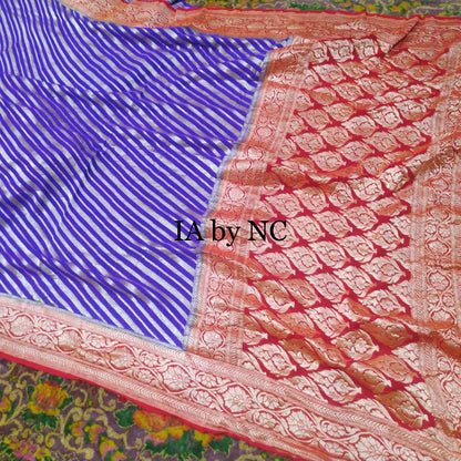 Purple Banarasi Pure Khaddi Georgette Saree