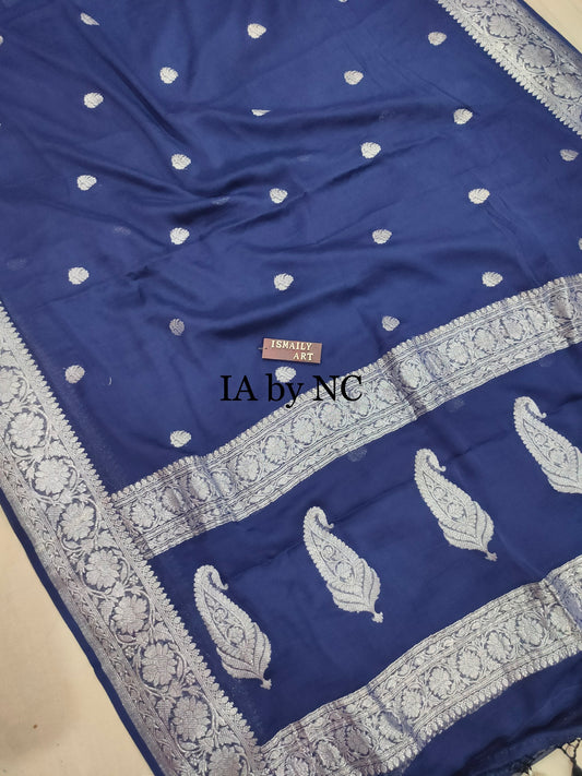 Space Banarasi Pure Khaddi Georgette Kadwa Saree