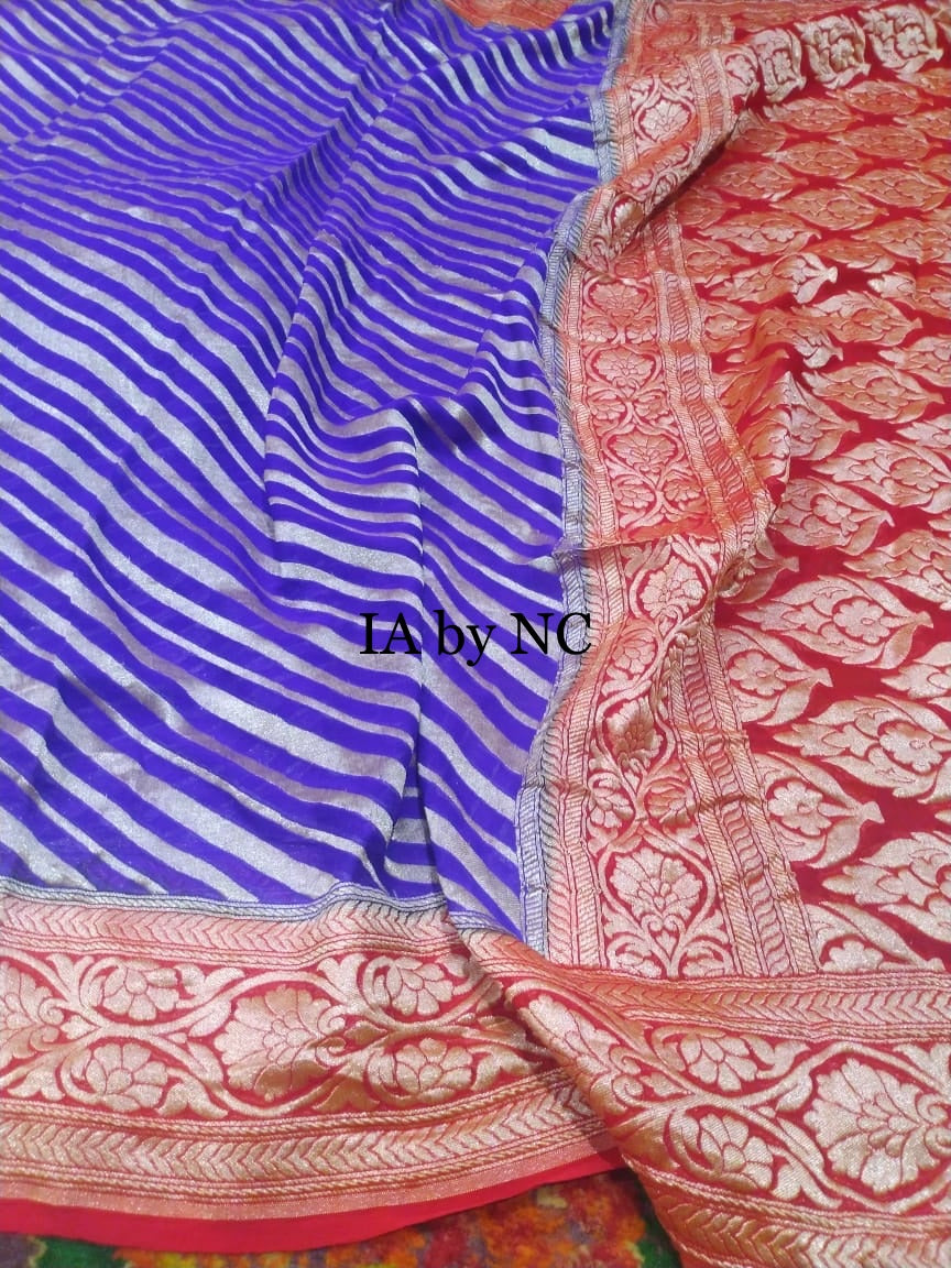 Purple Banarasi Pure Khaddi Georgette Saree